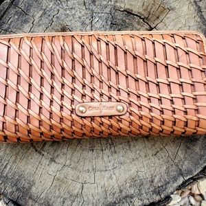 Cole Haan Weaved Leather Zip Wallet